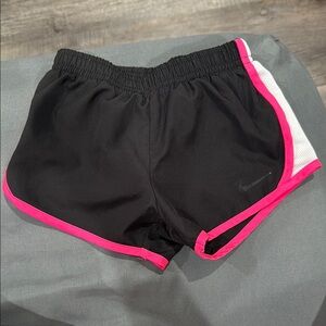 Nike Kids Black Shorts with Pink Trim